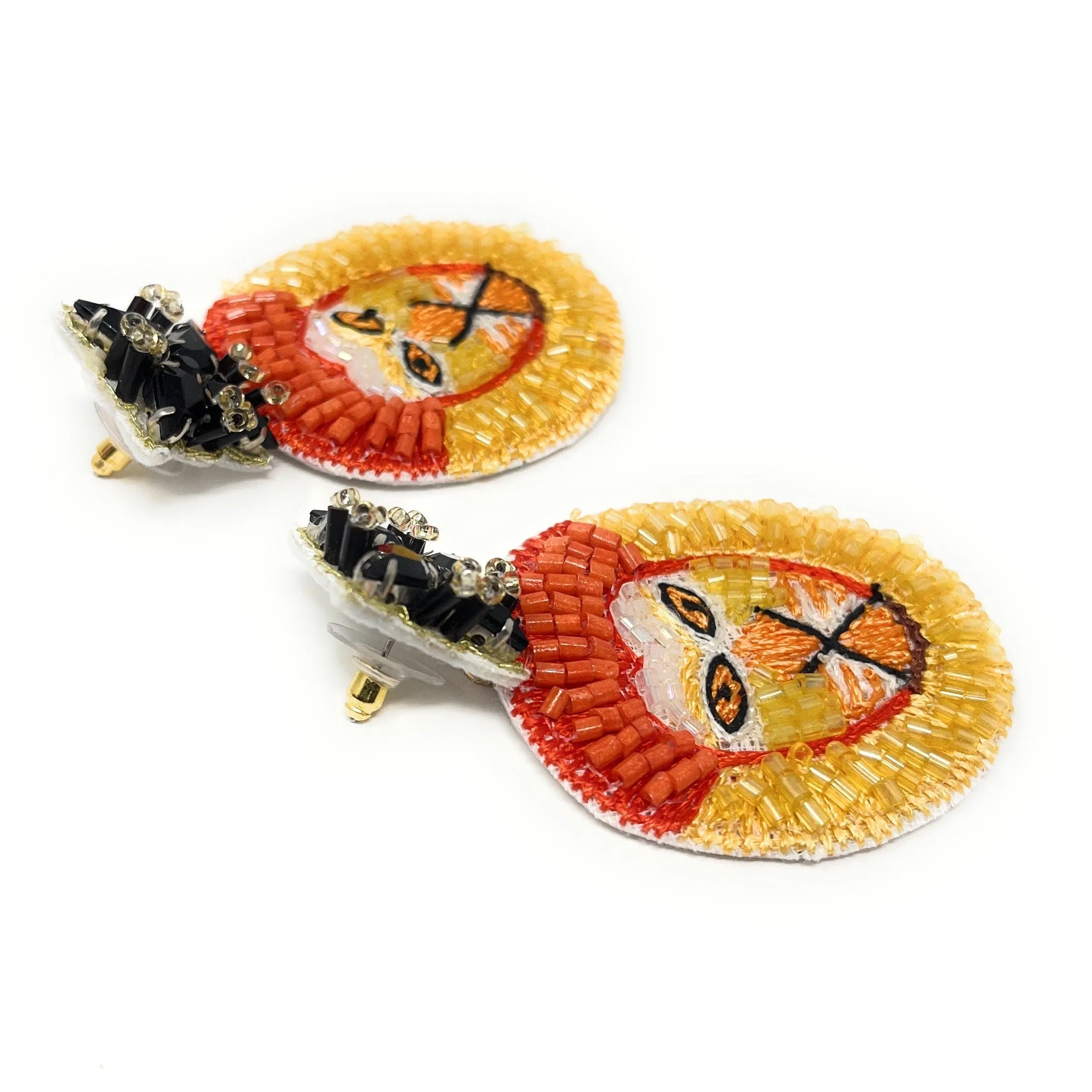 Lion Beaded Earrings