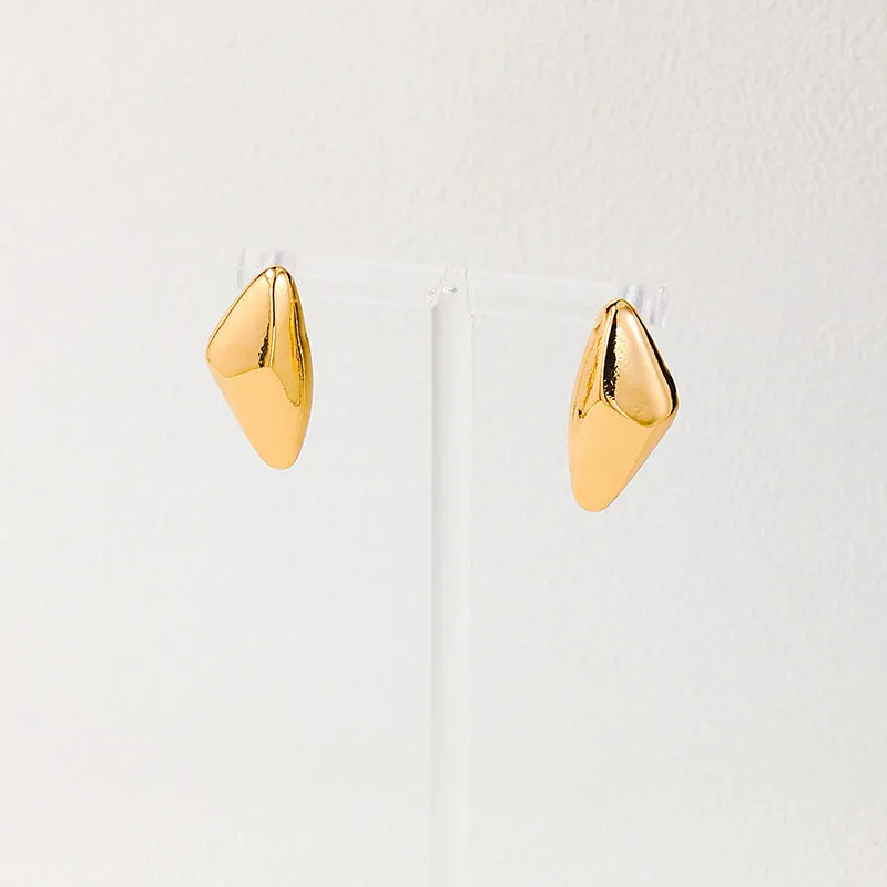 Luxurious Retro Geometric Metal Earrings - Vienna Verve Collection