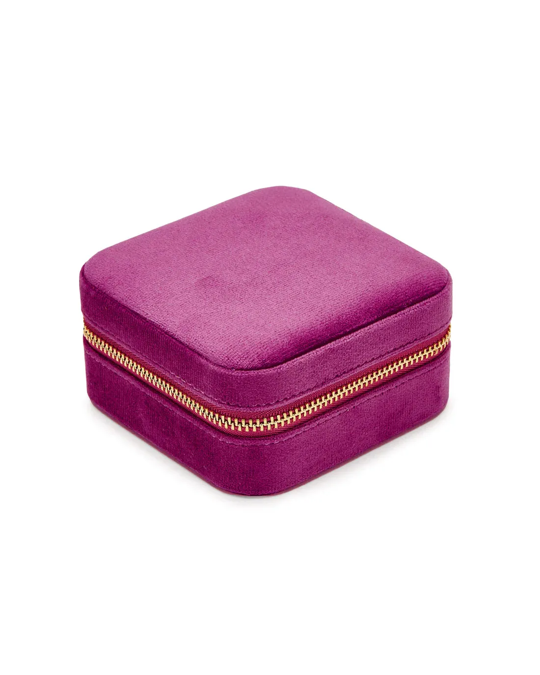 Luxurious Wildberry Velvet Travel Jewellery Box