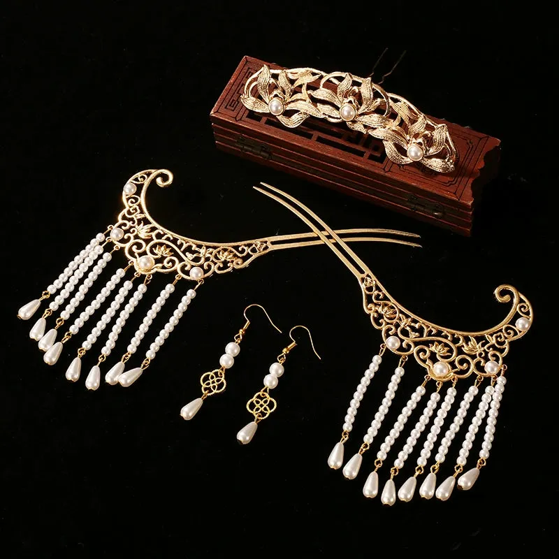 Meng Zhen 梦珍 Dreamy Pearl Tang Song Ming Hairpin Set