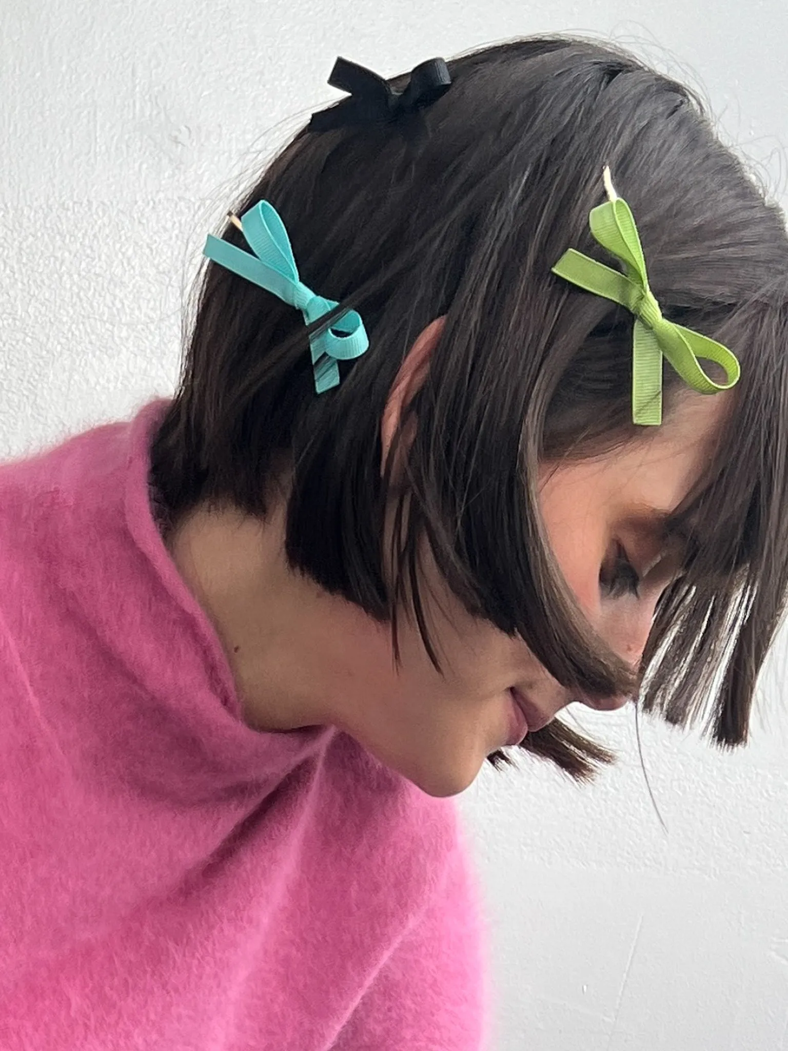 Mini Bow Bobby Pin 2-pack in Black