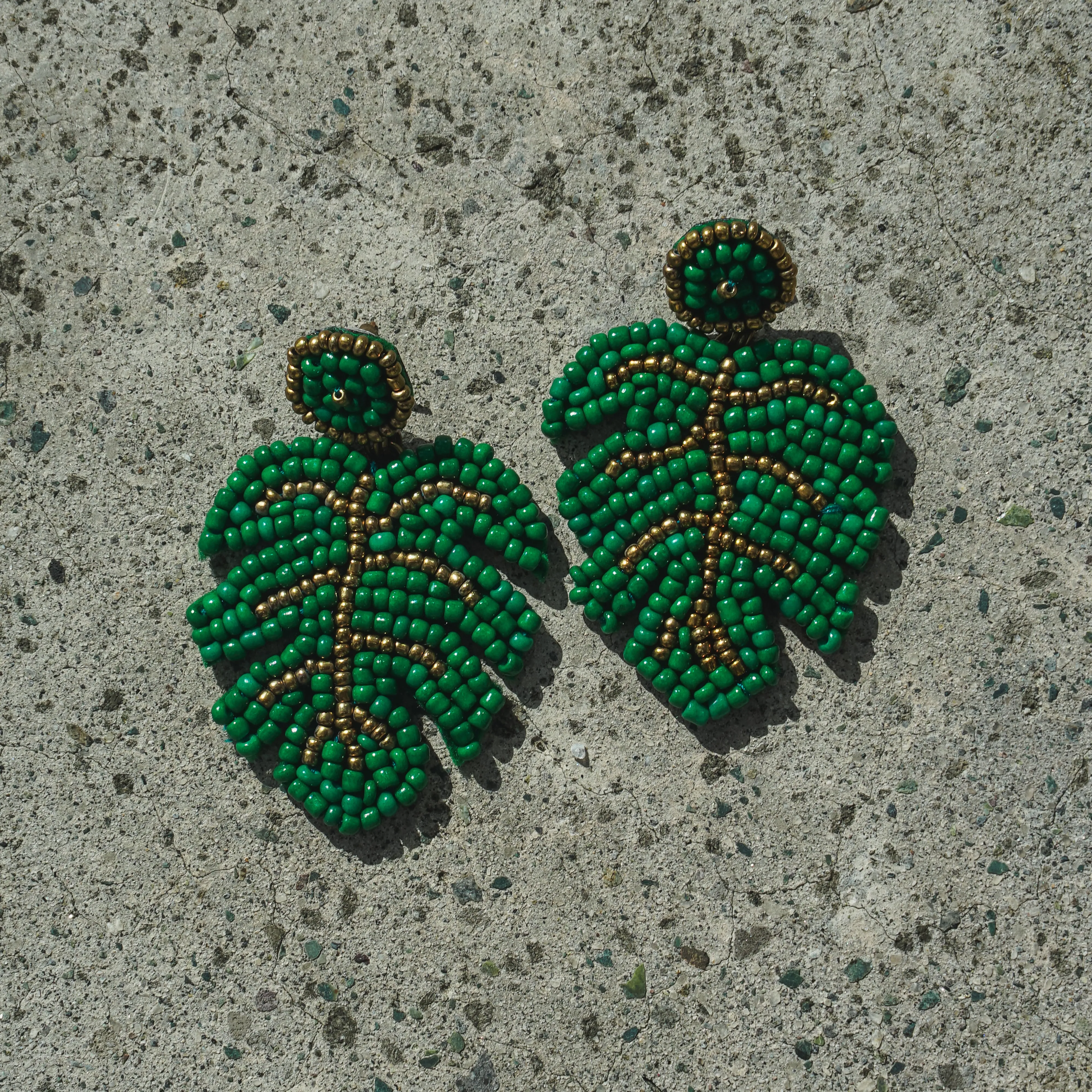 Monsterra Beaded Earrings