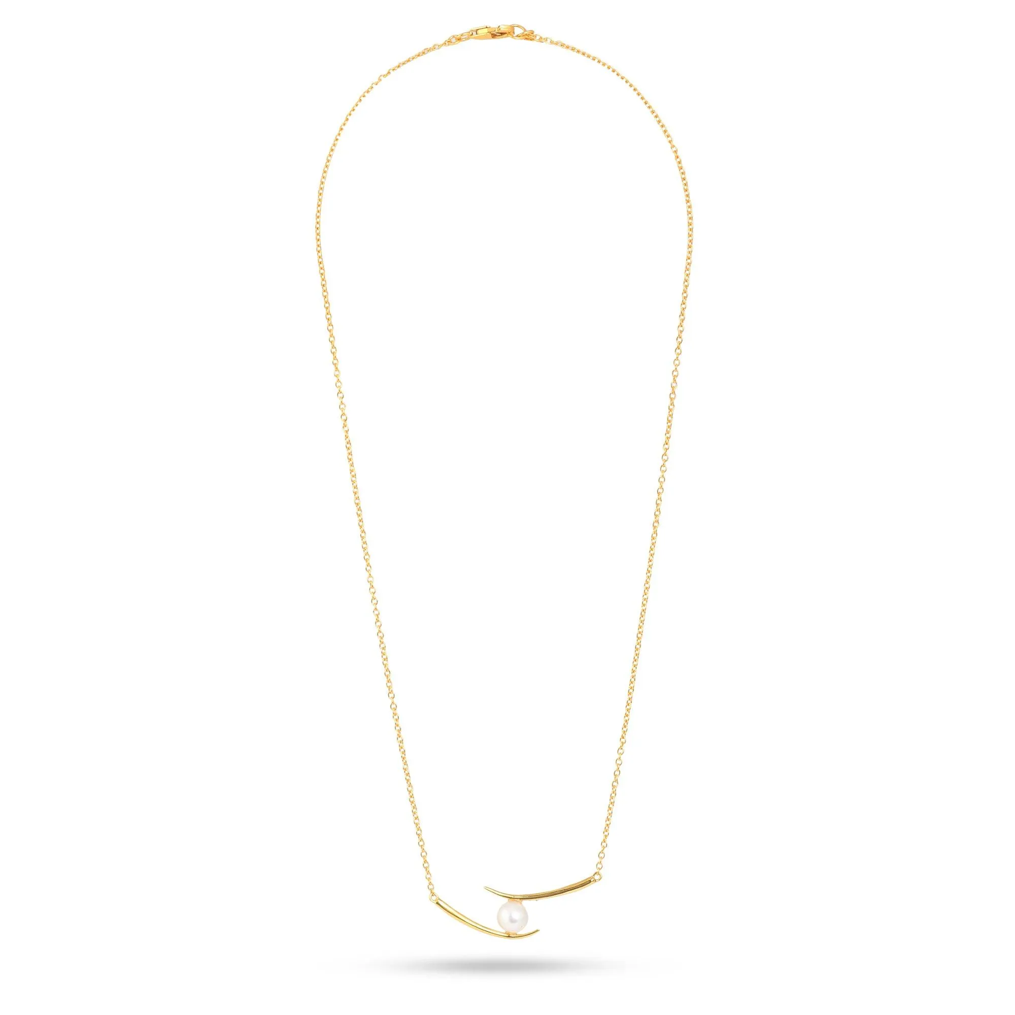 Natural Pearl Mist Necklace| 925 Silver| 18kt Gold Plated - From Purl