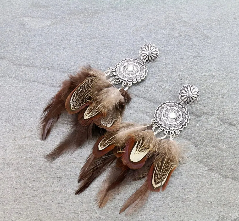 Navajo feather earrings