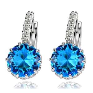 New Fashion Elegant Luxurious Crystal Rhinestone Wedding White Earrings Jewelry Statement Earring