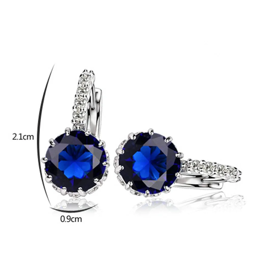 New Fashion Elegant Luxurious Crystal Rhinestone Wedding White Earrings Jewelry Statement Earring