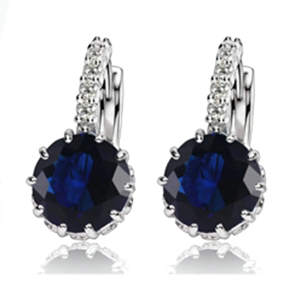 New Fashion Elegant Luxurious Crystal Rhinestone Wedding White Earrings Jewelry Statement Earring