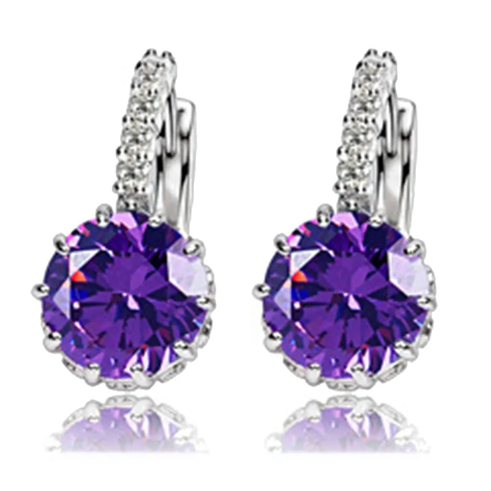 New Fashion Elegant Luxurious Crystal Rhinestone Wedding White Earrings Jewelry Statement Earring