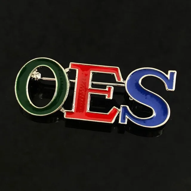 OES Brooch - OES Colorful Letters