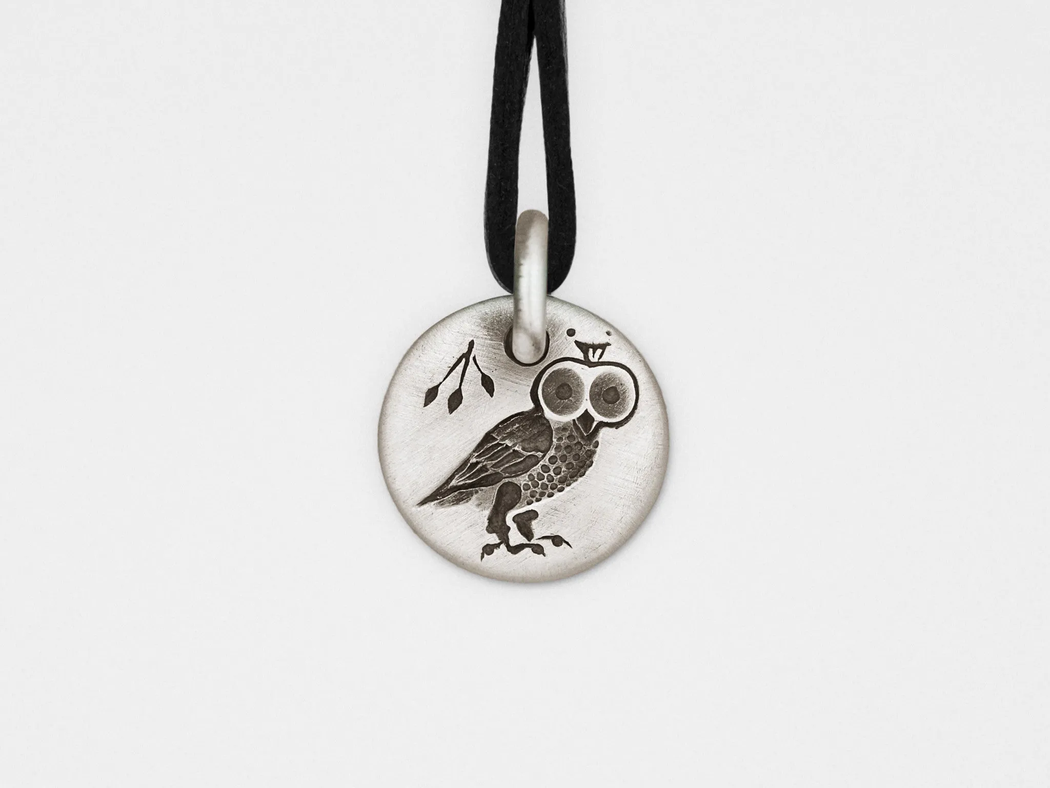 Owl Charm Pendant in Sterling Silver