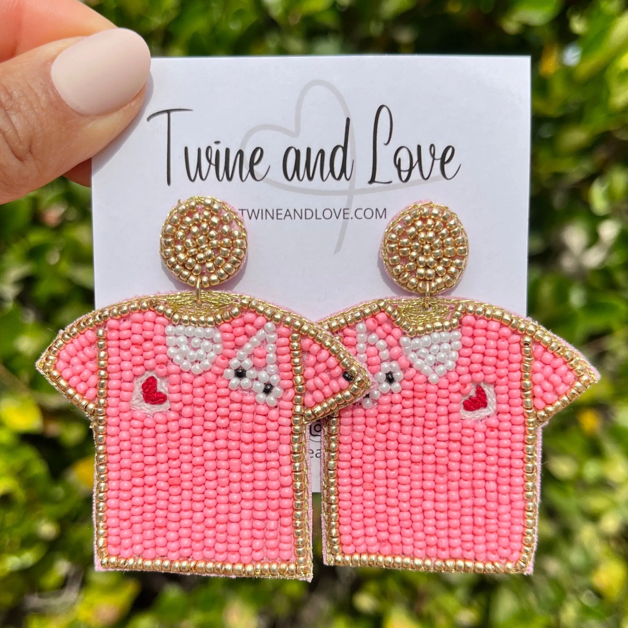 Pink Nurse Scrubs Beaded Earrings