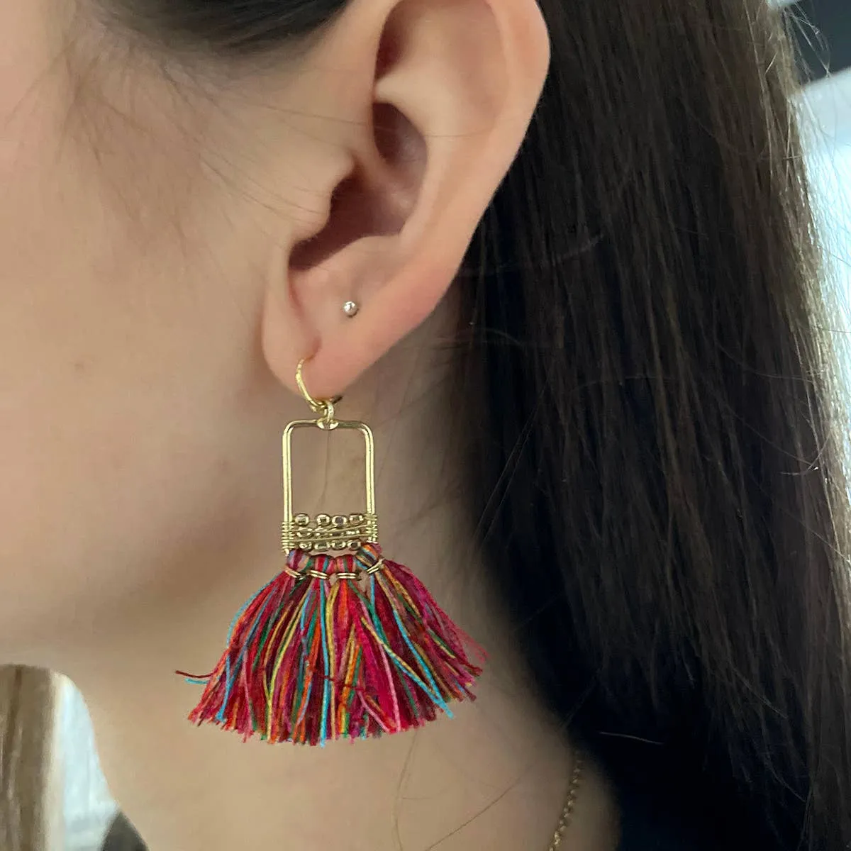 Raja Linear Tassel Earrings