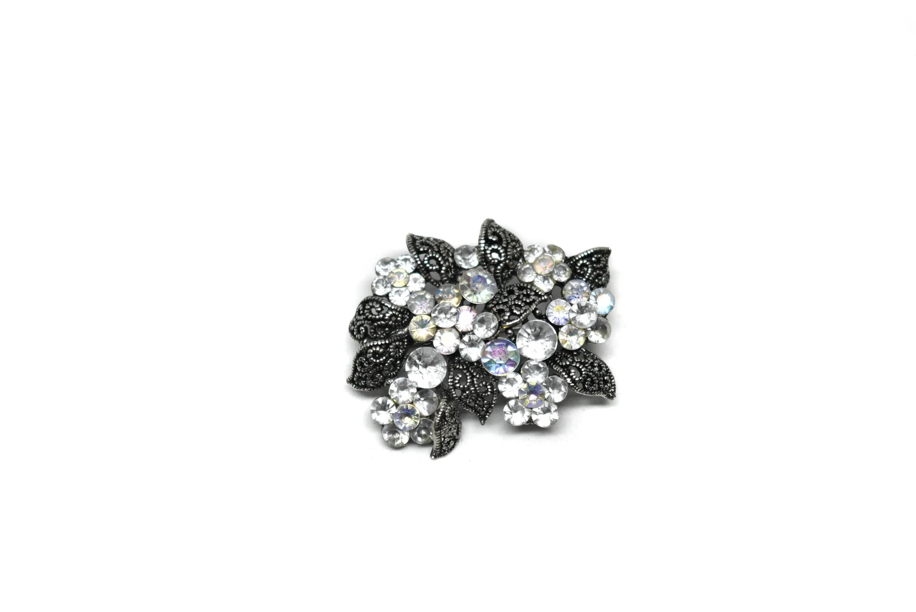 Rhinestone Flower Bouquet Brooch 1.50"  (2 Pcs)