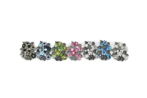 Rhinestone Flower Bouquet Brooch 1.50"  (2 Pcs)