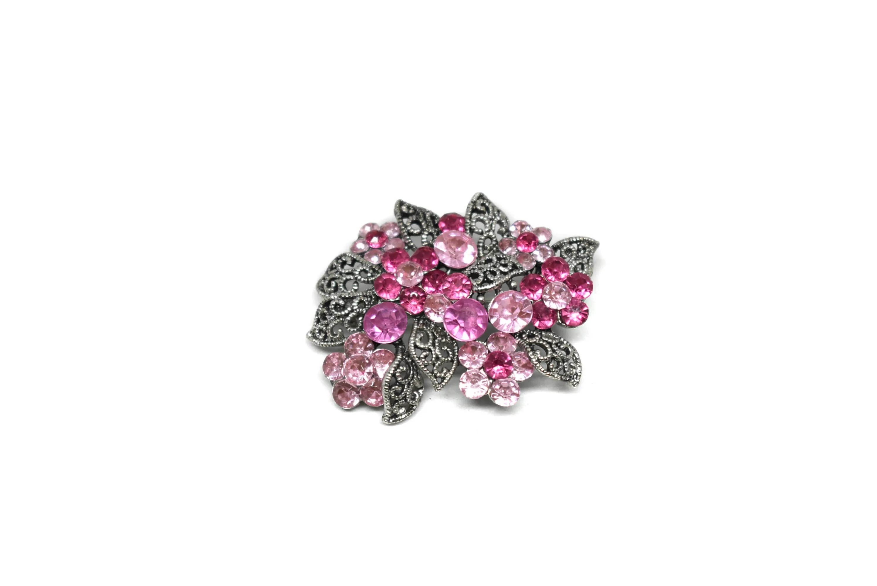 Rhinestone Flower Bouquet Brooch 1.50"  (2 Pcs)