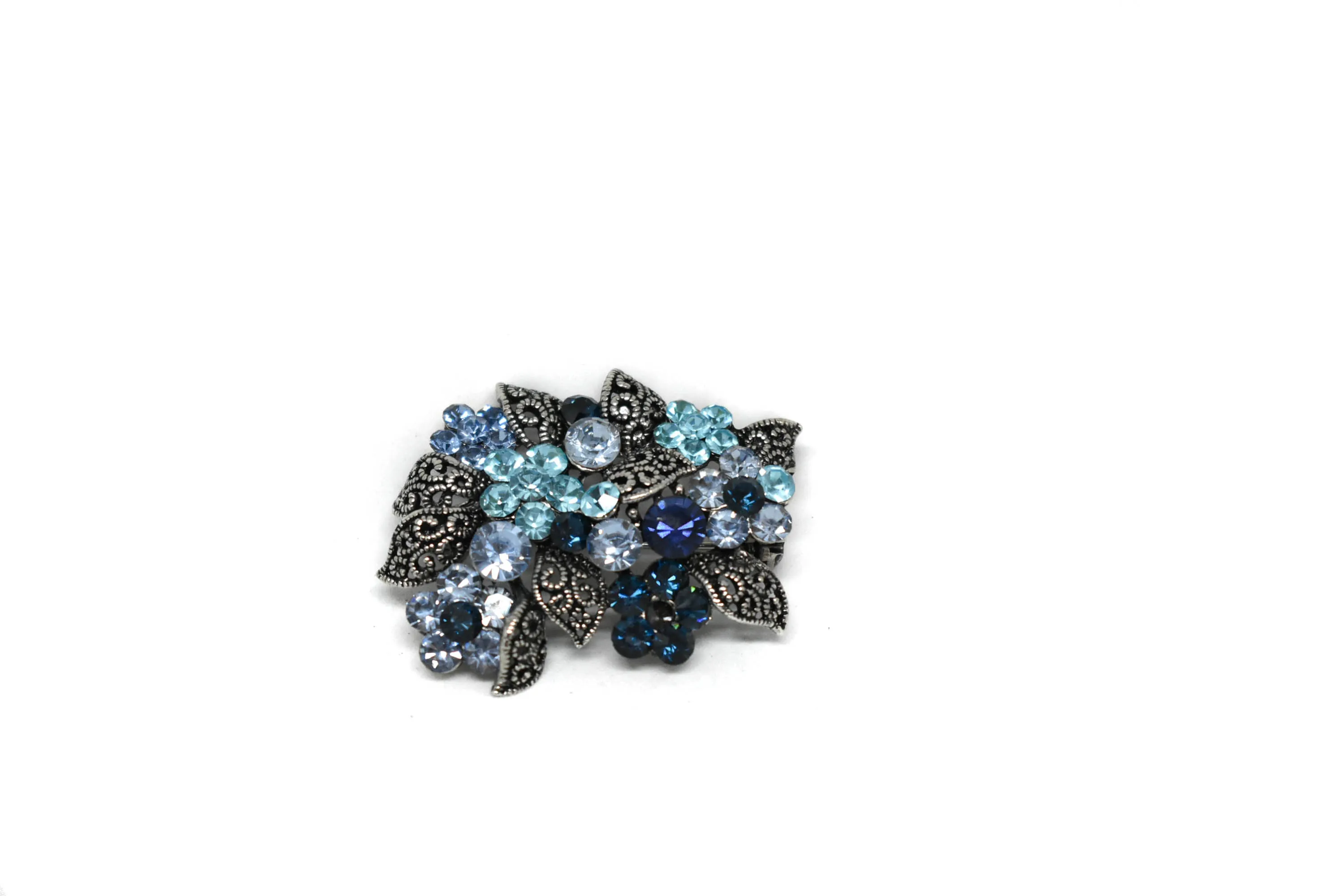 Rhinestone Flower Bouquet Brooch 1.50"  (2 Pcs)