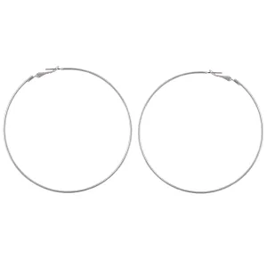 Rhodium Super Hoop Earrings