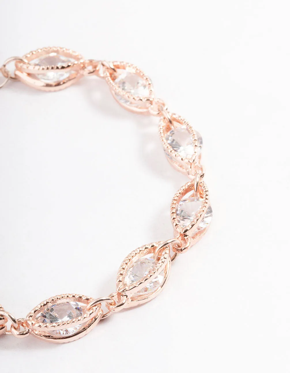 Rose Gold Classic Marquise Cubic Zirconia Bracelet