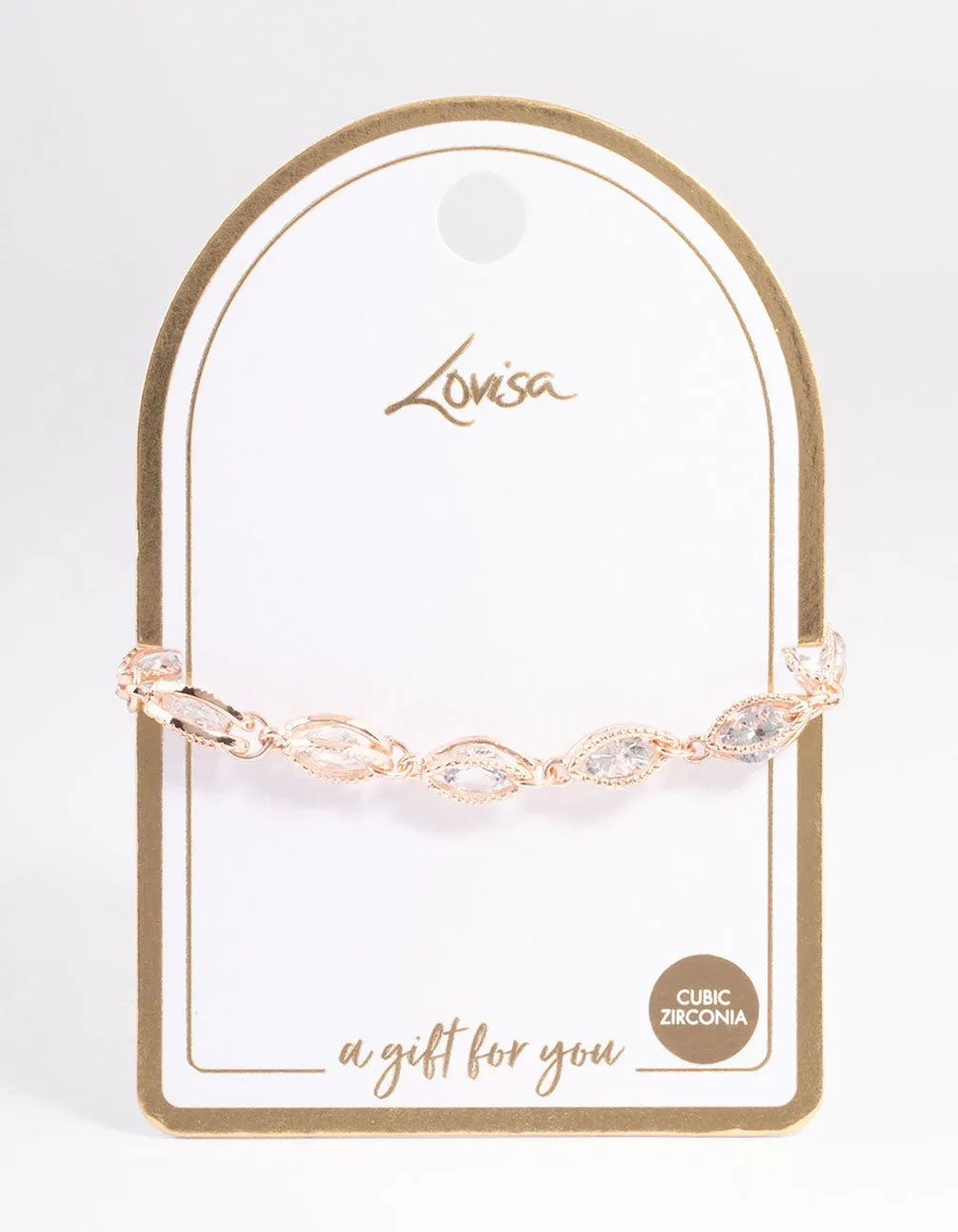 Rose Gold Classic Marquise Cubic Zirconia Bracelet