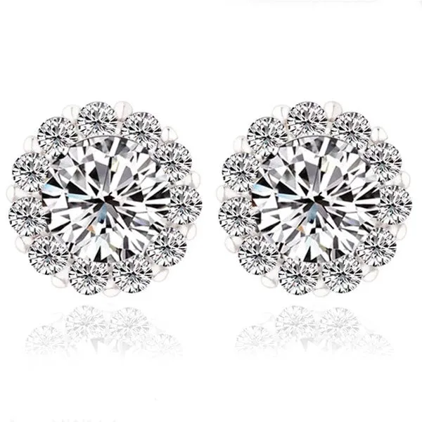 Round Crystal Stud Earrings