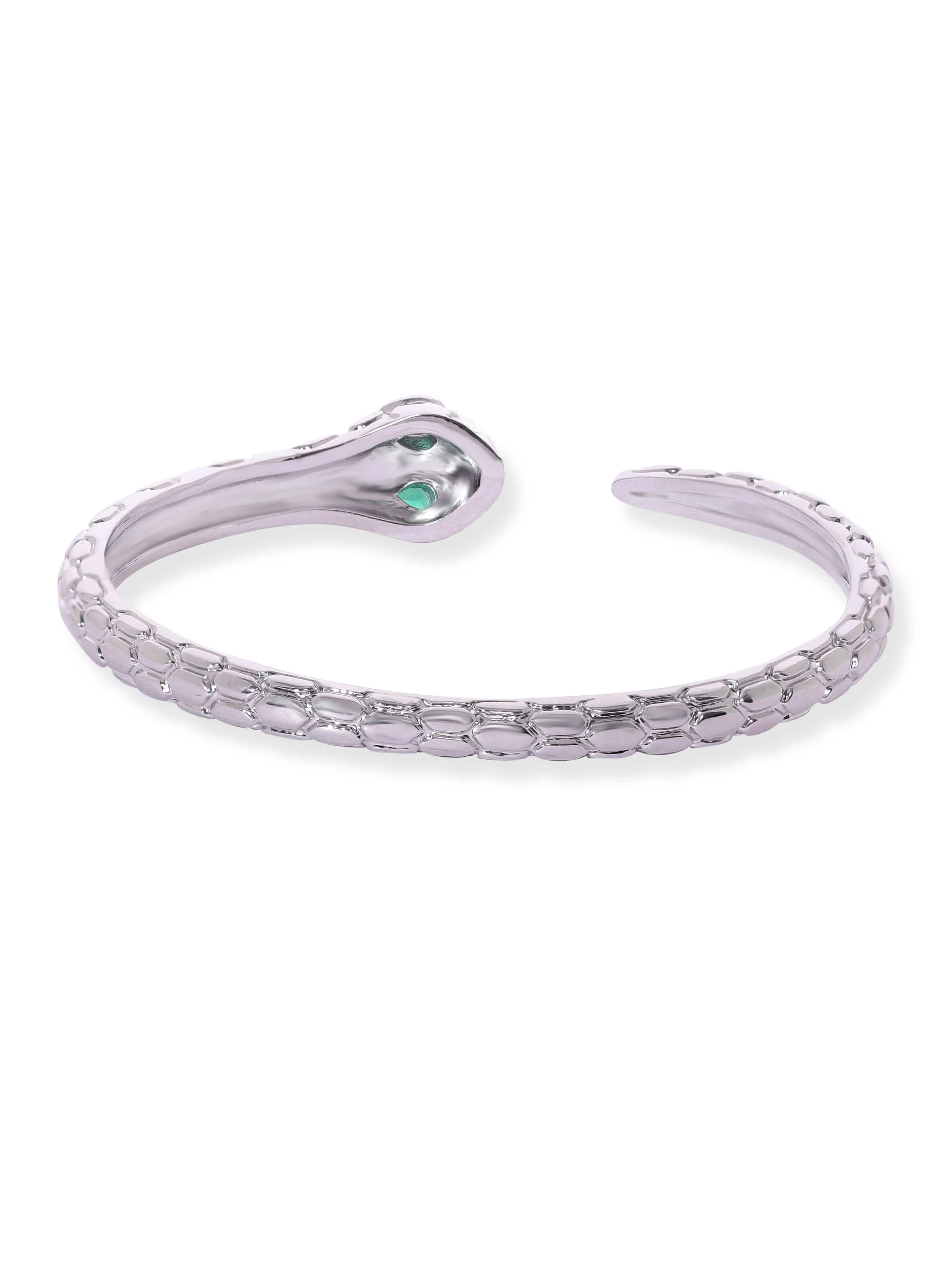 Rubans Rhodium plated serpent motif textured bracelet