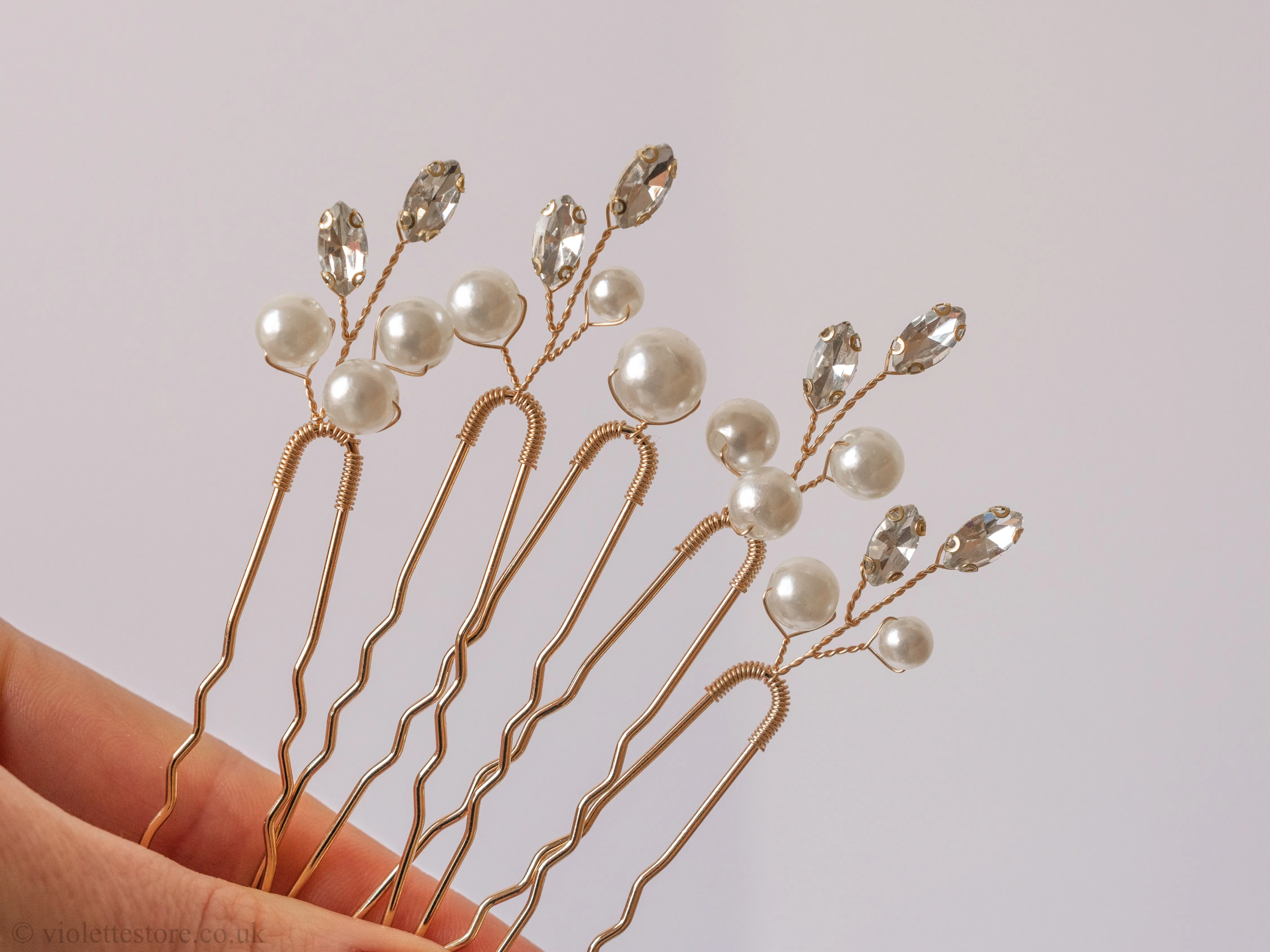 Set of 5 Gold Hair Pins