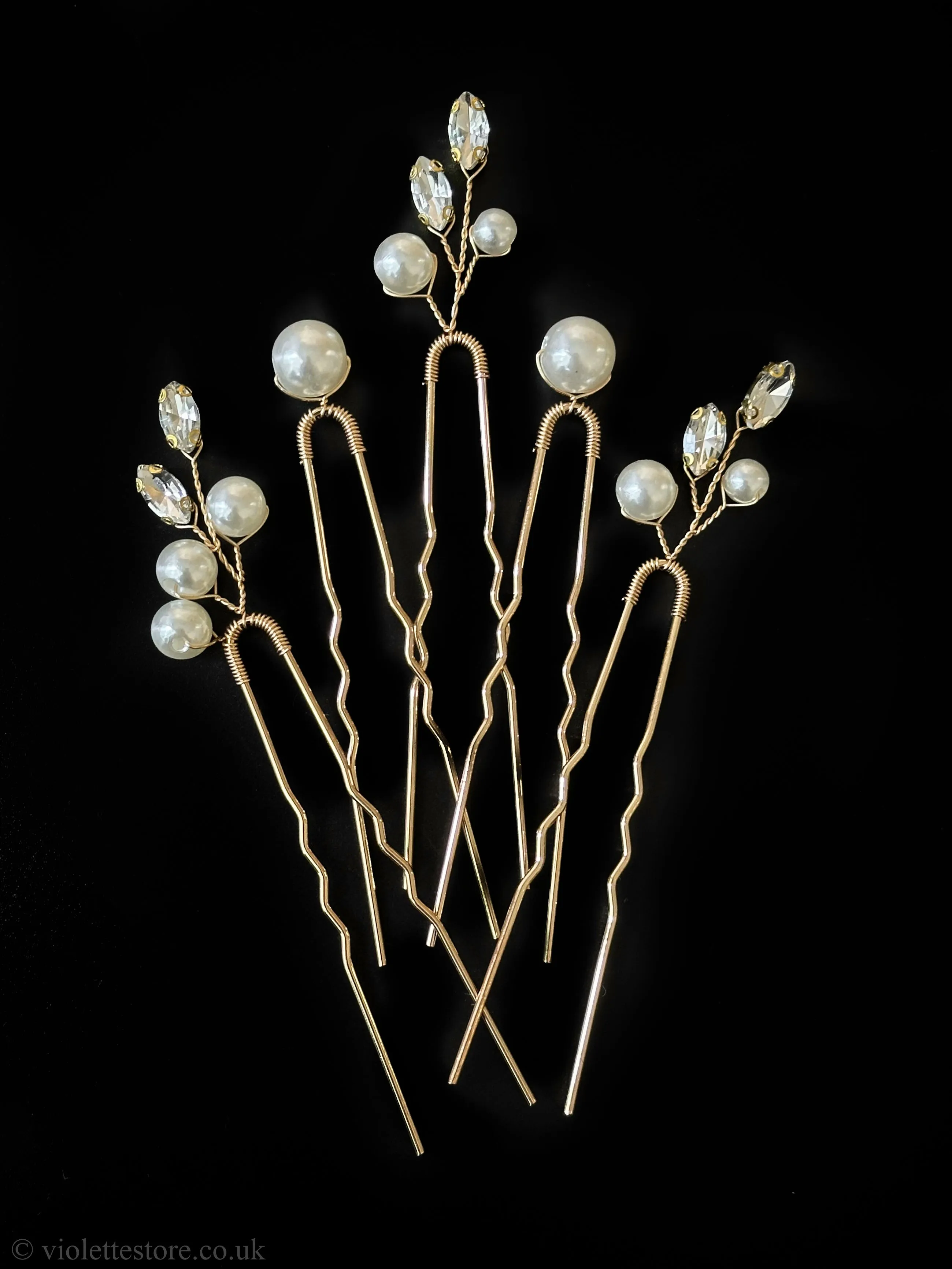 Set of 5 Gold Hair Pins