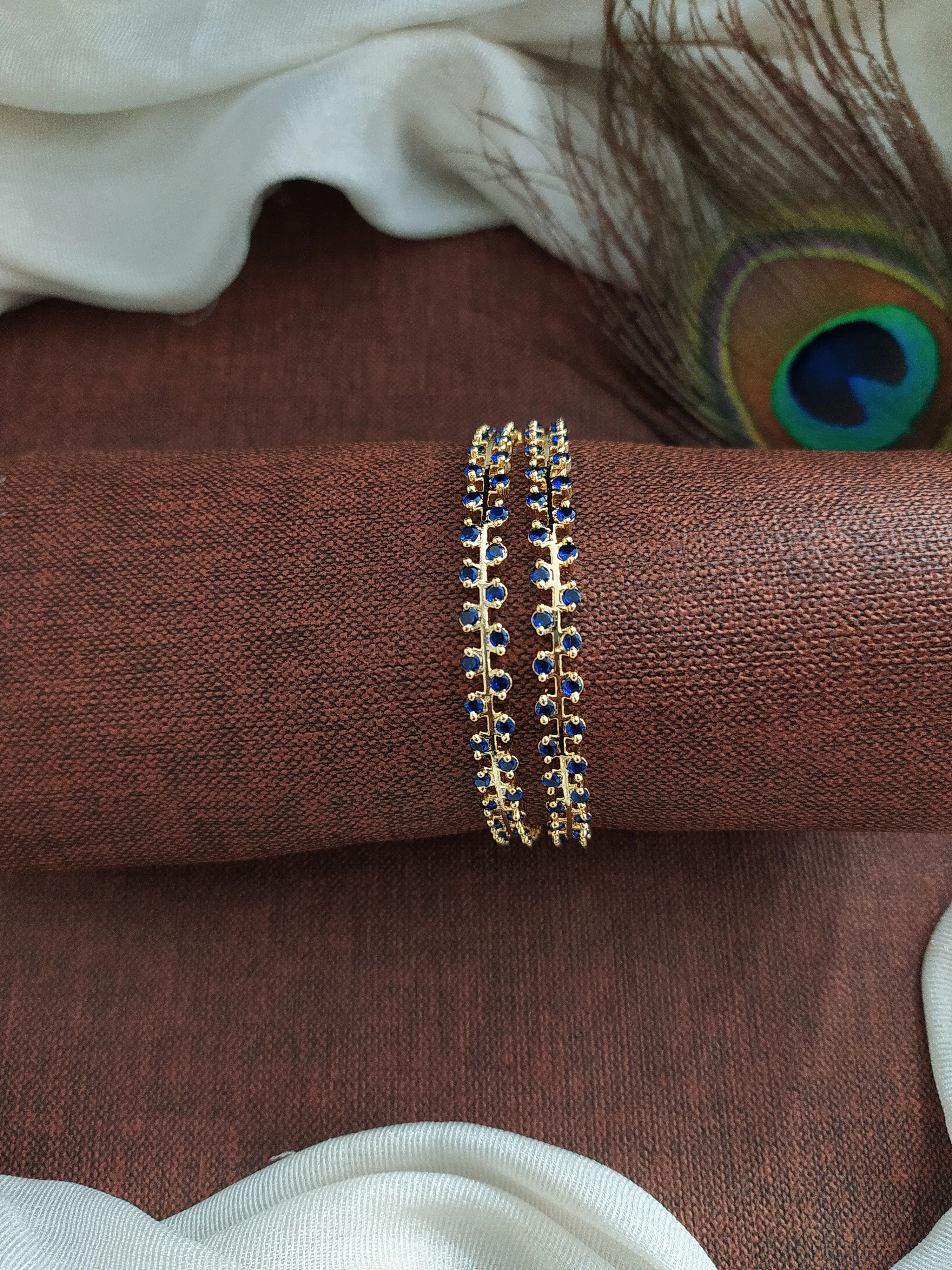 Shimmering Gold Plated Zircon Bangles Collection