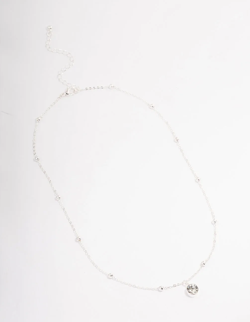 Silver Diamante Satelite Chain Necklace