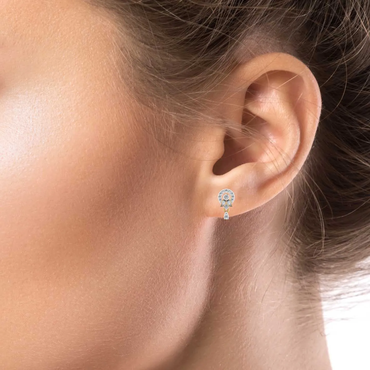 Silver Luminescent Stud Earring