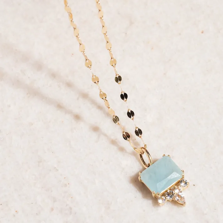 Solid Gold 2024 March Capsule Aquamarine Baguette Charm