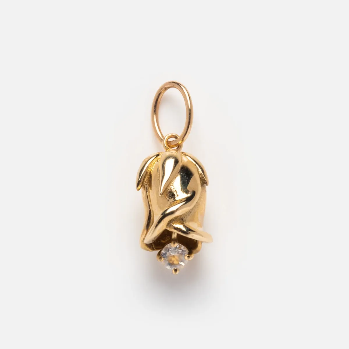 Solid Gold Birth Flower Bud Charm