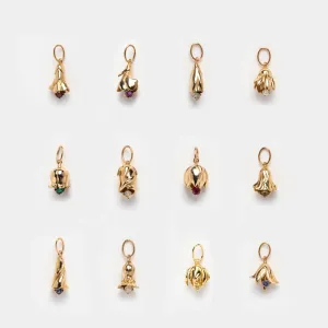 Solid Gold Birth Flower Bud Charm