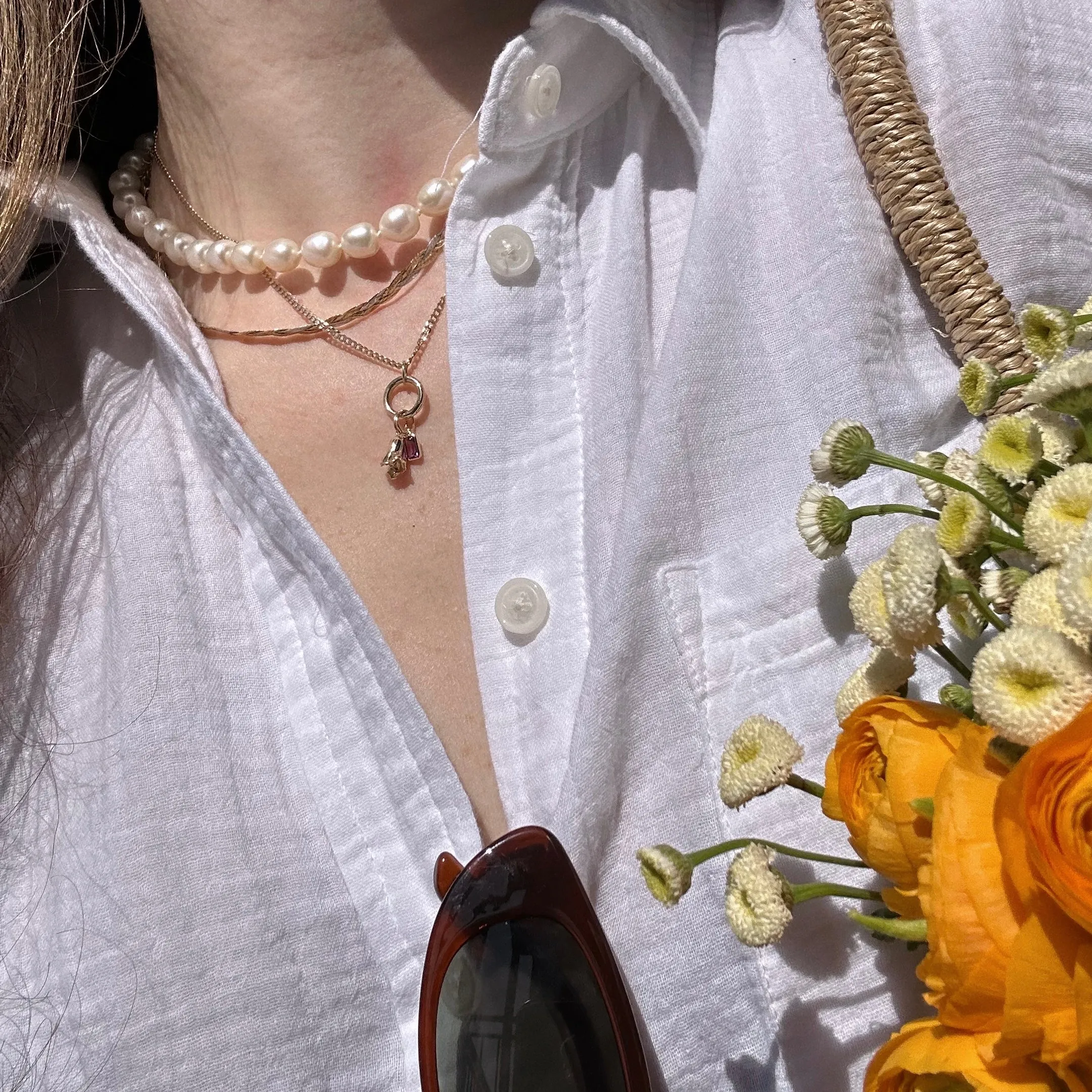 Solid Gold Birth Flower Bud Charm