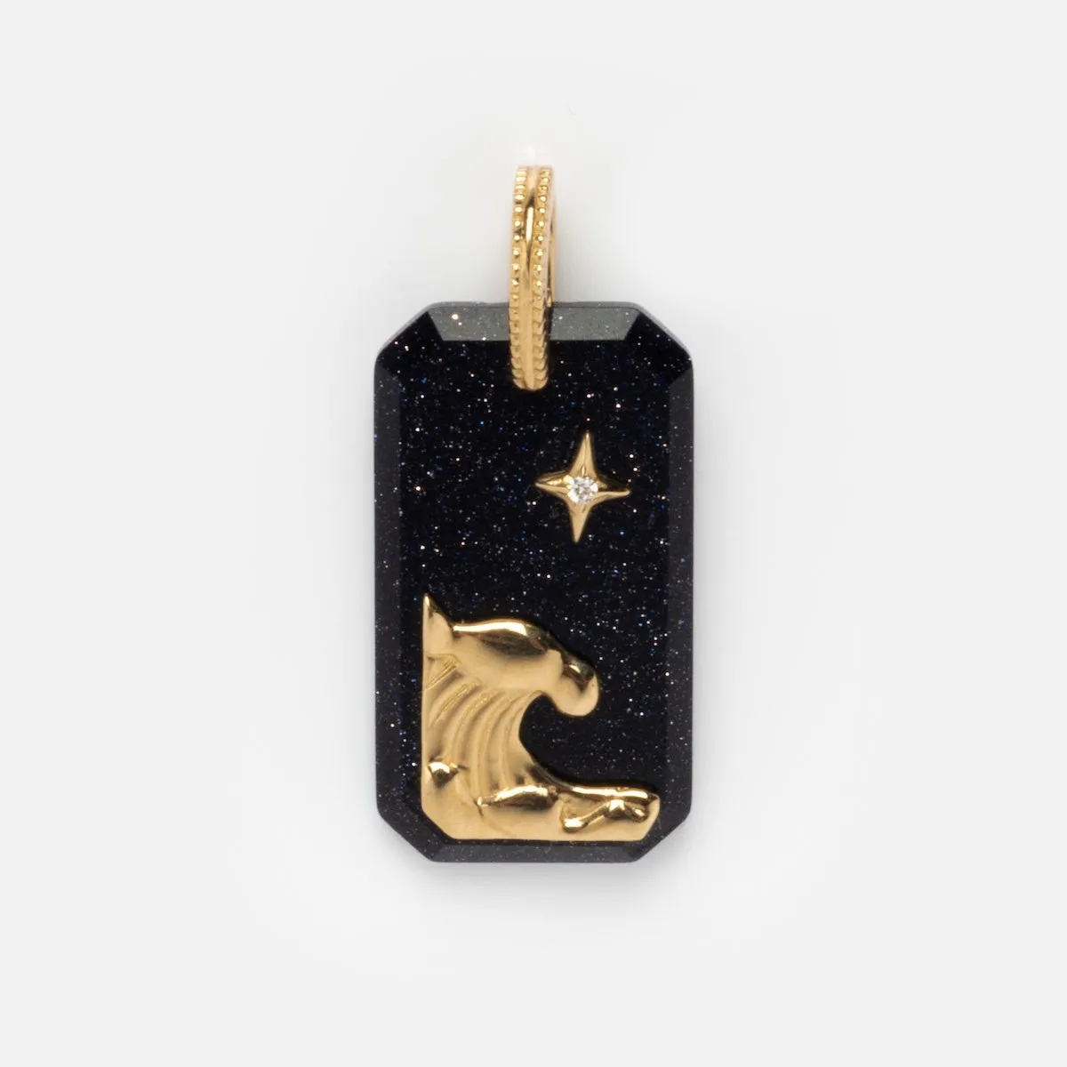 Solid Gold Crystal Element Charm