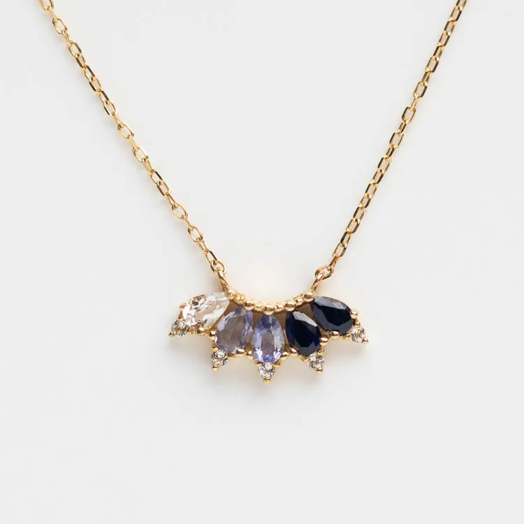 Solid Gold Ombre Birthstone Necklace