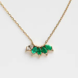 Solid Gold Ombre Birthstone Necklace