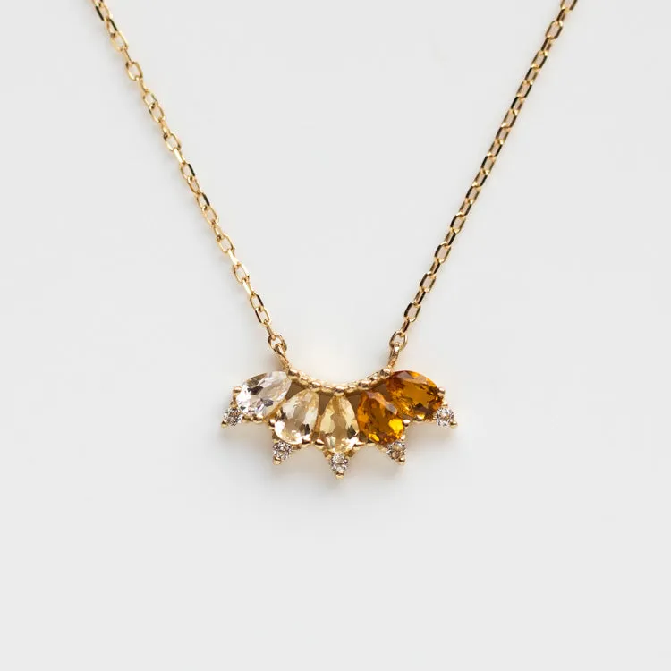 Solid Gold Ombre Birthstone Necklace