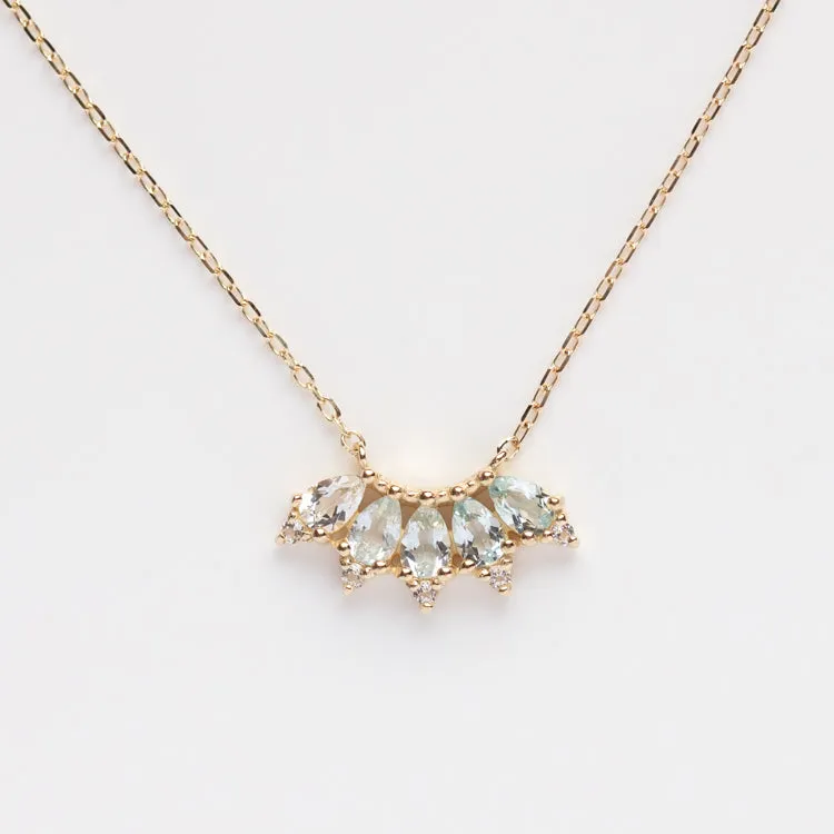 Solid Gold Ombre Birthstone Necklace