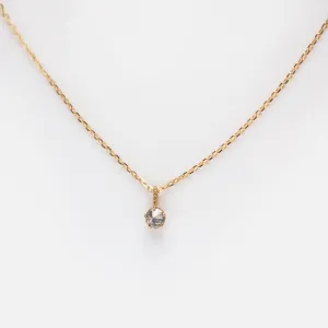 Solid Gold Salt and Pepper Diamond Pendant Necklace