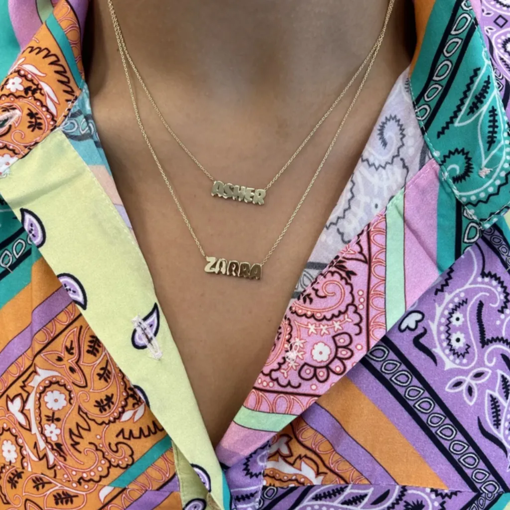 Solid Layered Multiple Names Necklaces