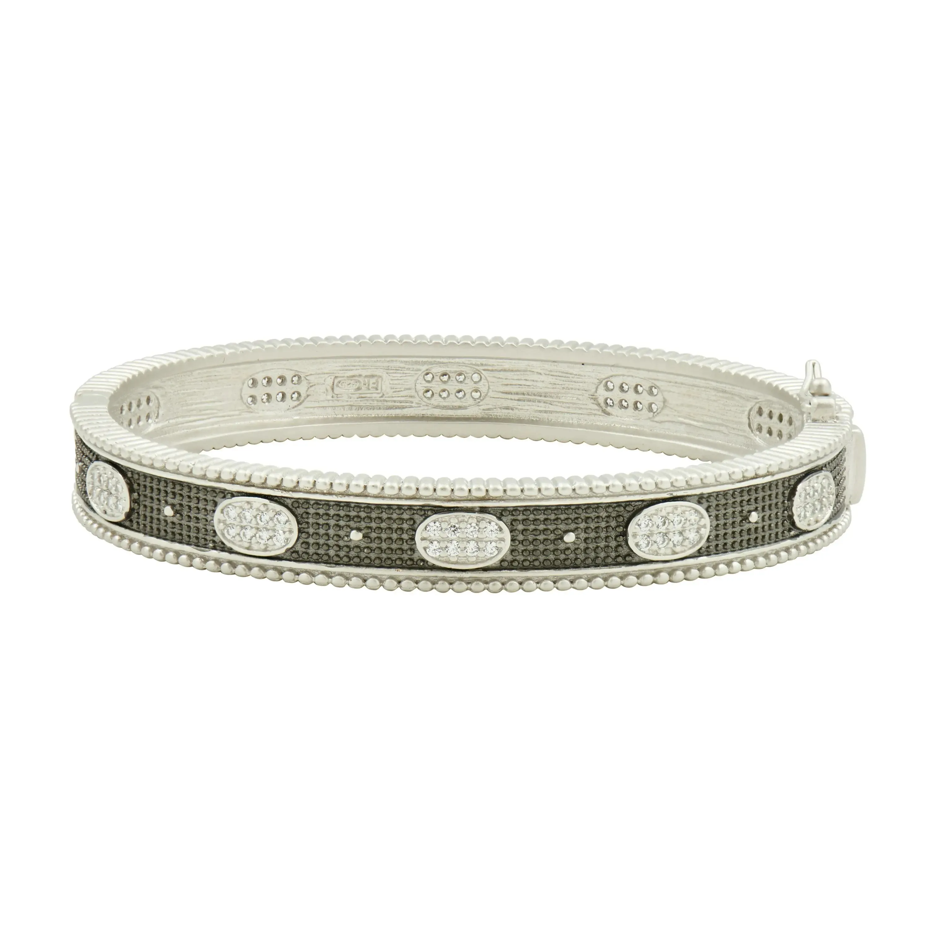 Stack This! Oval Eternity Hinged Bangle