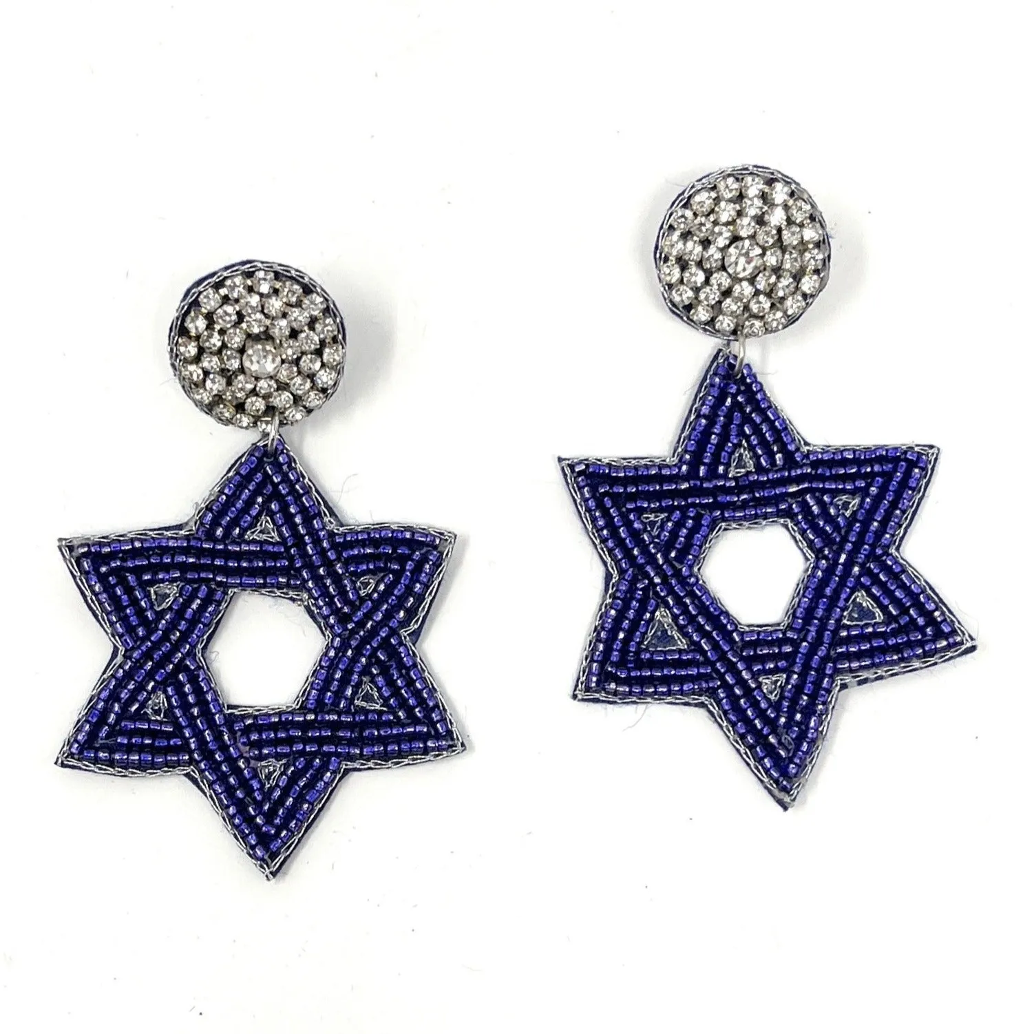 Star of David Beaded Earrings