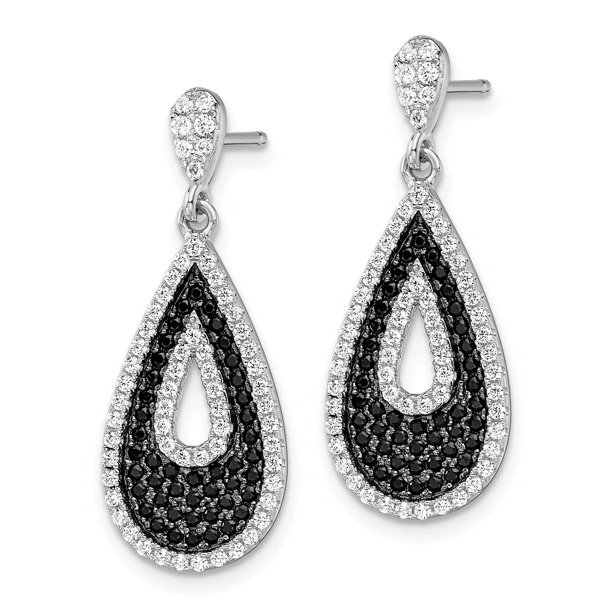 Sterling Silver Cubic Zirconia Teardrop Earrings