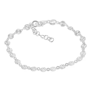 Sterling Silver Diamond Cut Disc 19cm Bracelets