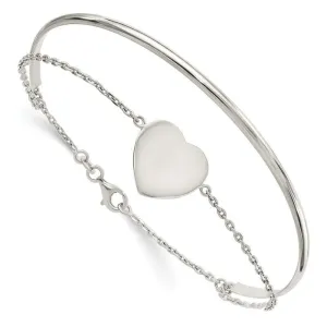 Sterling Silver Polished Heart Ring and Bangle