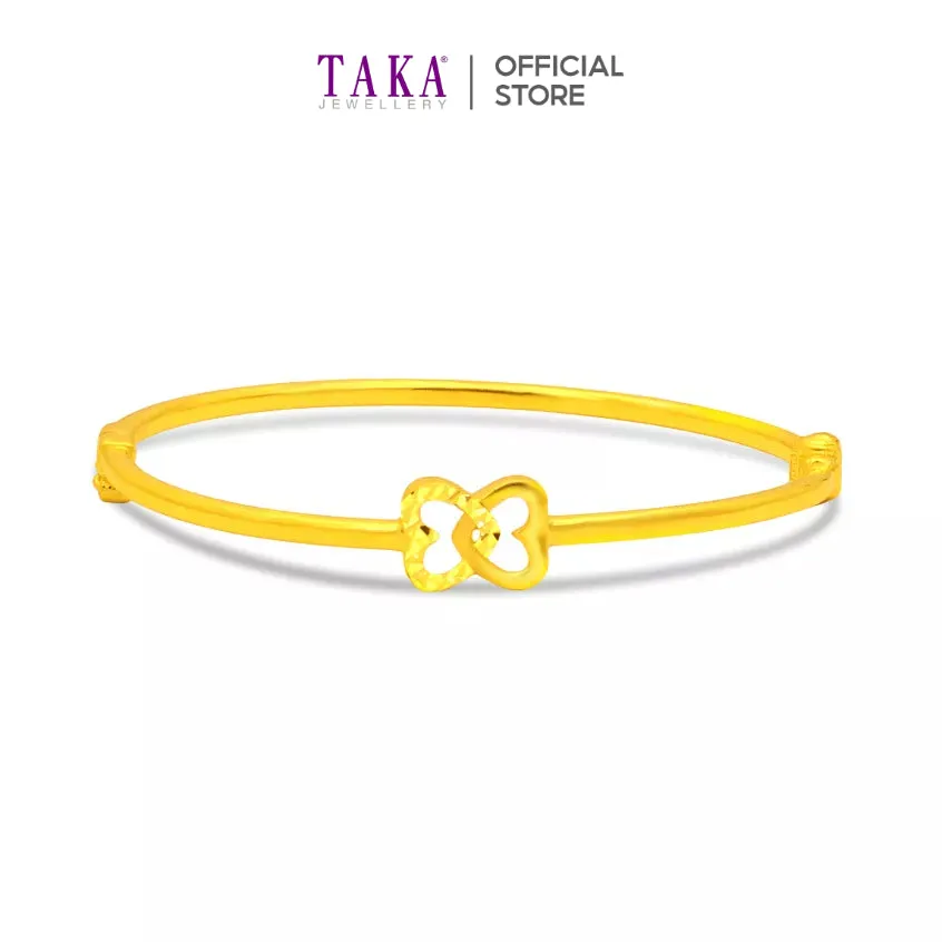 TAKA Jewellery 916 Gold Hearts Bangle