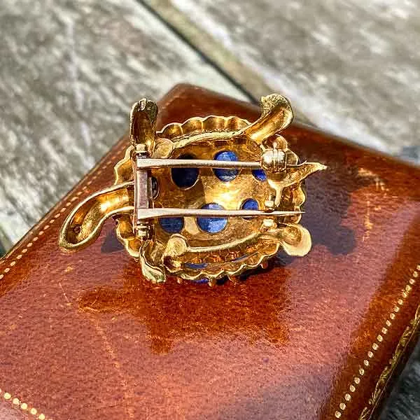 Vintage Lapis Turtle Pin