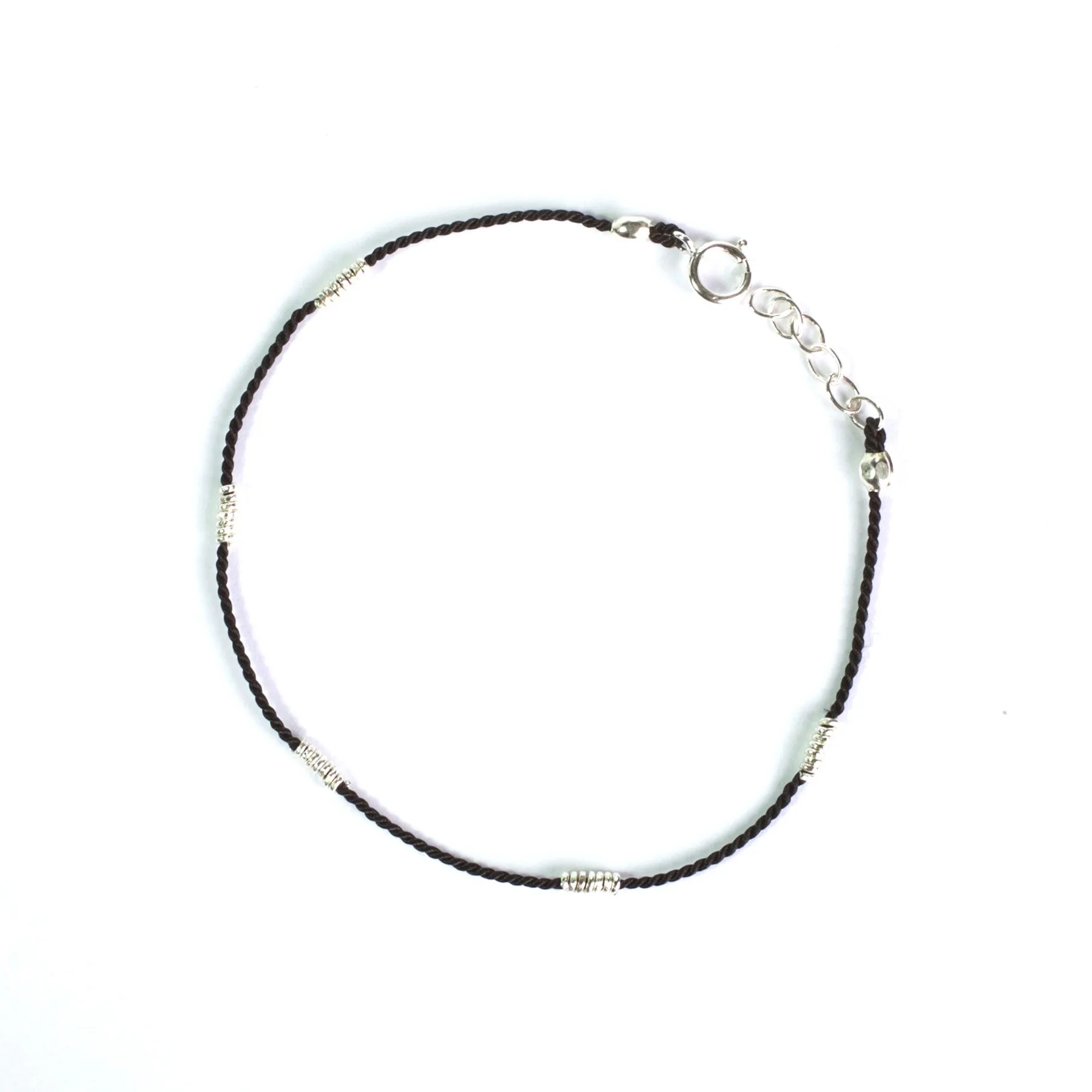 Wrapped Wire Silk Bracelet | Black, Silver