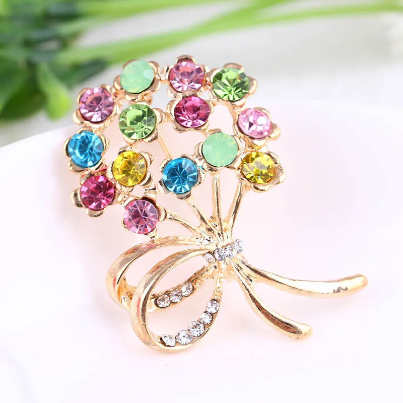 XSB024 - Colorful Flowers Brooch